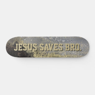 Jesus Spaart Bro. Abstract Goud Verf Skateboard