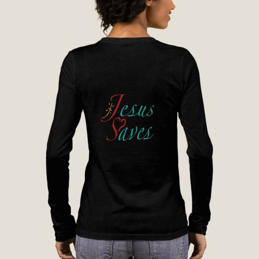 Jesus Spaart Christelijke Spreuk Tri-Blend Shirt (Achterkant)