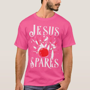 Jesus spaart grappig christelijk bowlen God idee T-shirt