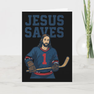 Jesus Spaart Hockey Doelman Humor Christelijke Hoc Kaart