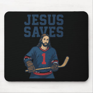 Jesus Spaart Hockey Doelman Humor Christelijke Hoc Muismat