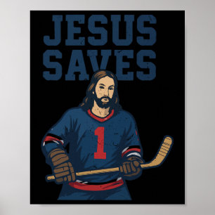 Jesus Spaart Hockey Doelman Humor Christelijke Hoc Poster
