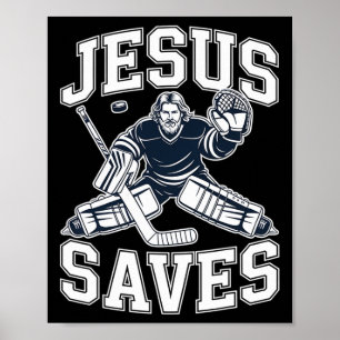Jesus Spaart – Hockey Humor Voor Christelijke Spel Poster