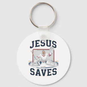 Jesus Spaart Hockey Speler Team God Hockey Liefheb Sleutelhanger