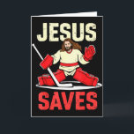 Jesus Spaart IJshockey Keeper Speler Christelijke  Kaart<br><div class="desc">Jesus Spaart IJshockey Keeper Speler Christelijke Grappige T-Shirt</div>