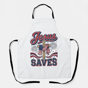 Jesus Spaart Patriottisch Christelijke Vintage T-s Schort