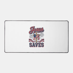 Jesus Spaart Patriottische Christelijke Vintage T- Bureaumat