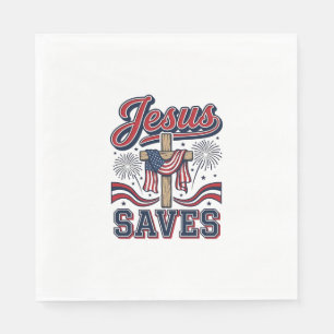 Jesus Spaart Patriottische Christelijke Vintage T- Servet