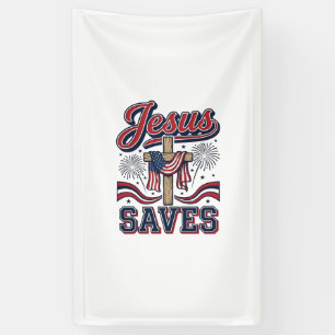 Jesus Spaart Patriottische Christelijke Vintage T- Spandoek