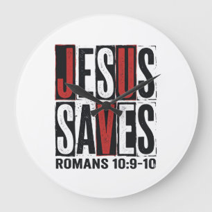 Jesus Spaart Romeinen 10_9 Christelijk Vintage T-s Grote Klok