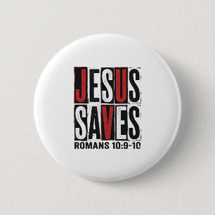 Jesus Spaart Romeinen 10_9 Christelijk Vintage T-s Ronde Button 5,7 Cm