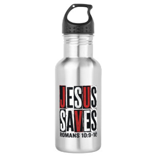 Jesus Spaart Romeinen 10_9 Christelijk Vintage T-s Waterfles