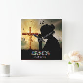 JESUS SPAART VIERKANTE KLOK (Huis)