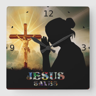 JESUS SPAART VIERKANTE KLOK