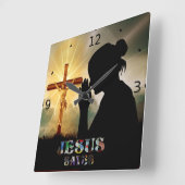 JESUS SPAART VIERKANTE KLOK (Hoek)