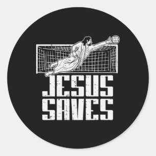 Jesus Spaart Voetbal Christelijke Doelman Doelverd Ronde Sticker