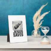 Jesus Spaart Voetbal Keeper Vintage Gravure Shirt_ Fotoplaat (Zijkant)