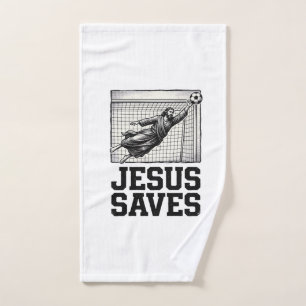 Jesus Spaart Voetbal Keeper Vintage Gravure Shirt_ Handdoek