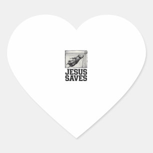 Jesus Spaart Voetbal Keeper Vintage Gravure Shirt_ Hart Sticker