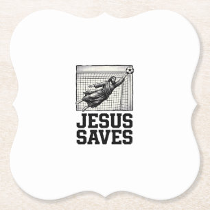 Jesus Spaart Voetbal Keeper Vintage Gravure Shirt_ Kartonnen Onderzetters