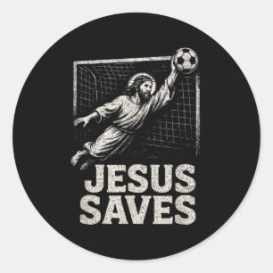Jesus Spaart - Voetbaldoelman Christelijke Inspira Ronde Sticker