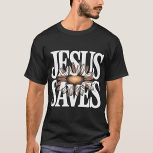 Jesus Spaart Zonnebloem Subtiel Christelijk Religi T-shirt