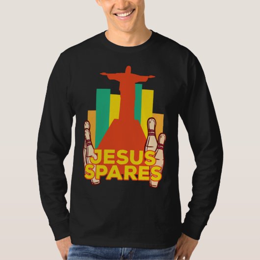 Jesus Spares Bowling Team Christian T-shirt (Voorkant)