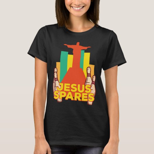 Jesus Spares Bowling Team Christian T-shirt (Voorkant)