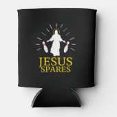 Jesus Spares Funny Christelijke Bowling Blikjeskoeler (Voorkant)
