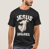 Jesus Spares Grappig Christelijk Christ Gutter Bow T-shirt (Voorkant)