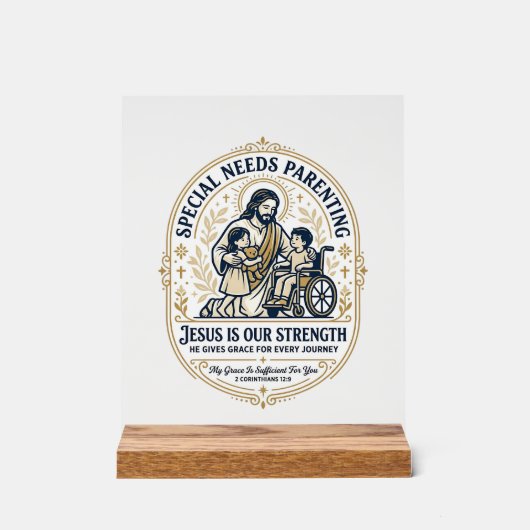 Jesus Special Needs Ouder Shirt Gebaseerd op het G Acryl Bord (Voorkant)