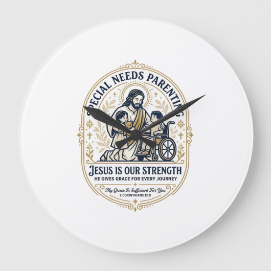 Jesus Special Needs Ouder Shirt Gebaseerd op het G Grote Klok (Voorkant)