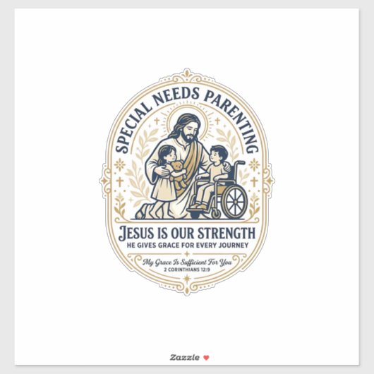 Jesus Special Needs Ouder Shirt Gebaseerd op het G Sticker (Vel)