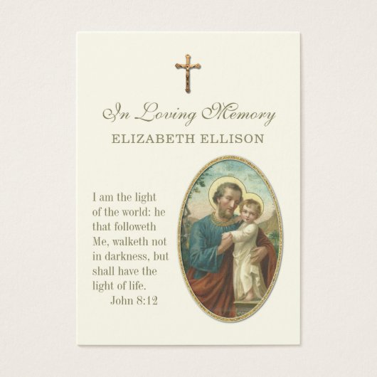 Jesus St. Joseph Scripture Funeral Prayer Kaart (Voorkant)