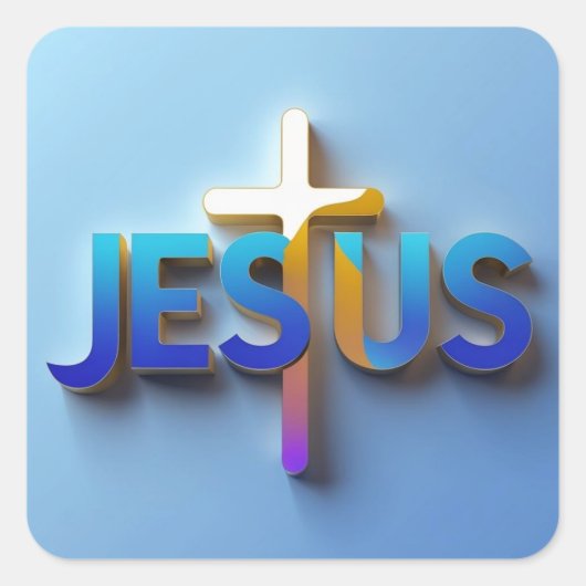 Jesus Sticker – Christelijk Faith Decal Ai design (Voorkant)