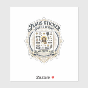 Jesus sticker sheet pictogrammen Jezus sticker she