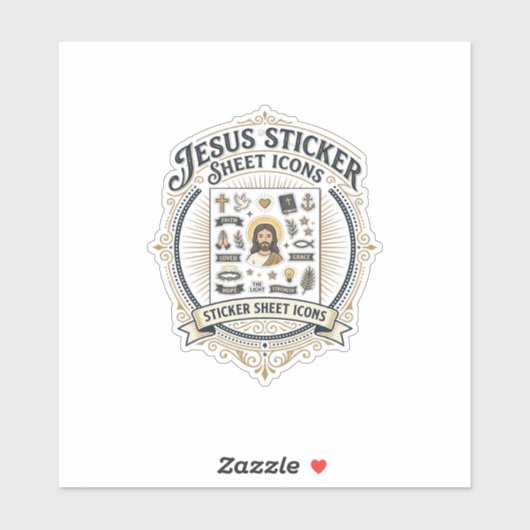 Jesus sticker sheet pictogrammen Jezus sticker she (Vel)