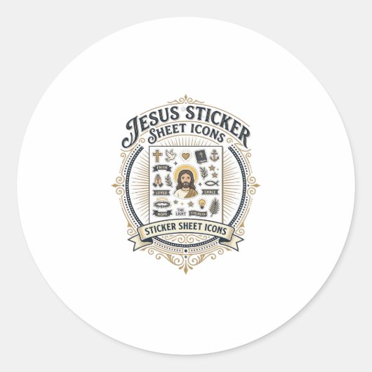 Jesus sticker sheet pictogrammen Jezus sticker she (Voorkant)