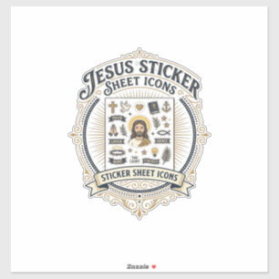 Jesus sticker sheet pictogrammen Jezus sticker she