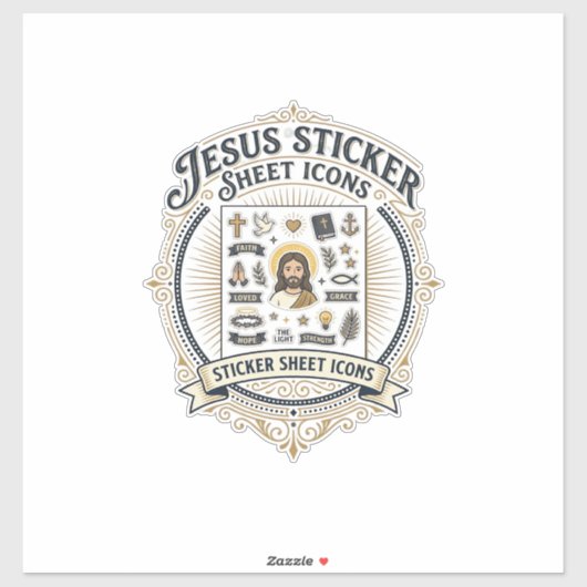 Jesus sticker sheet pictogrammen Jezus sticker she (Vel)