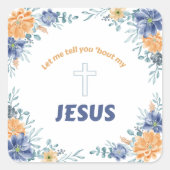 Jesus-sticker Vierkante Sticker (Voorkant)