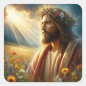 Jesus sticker! vierkante sticker (Voorkant)