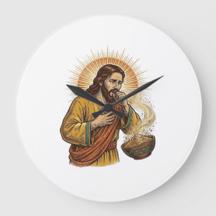 Jesus stikt in droge Tortilla Chip Kruimel Voedsel Grote Klok