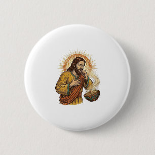 Jesus stikt in droge Tortilla Chip Kruimel Voedsel Ronde Button 5,7 Cm
