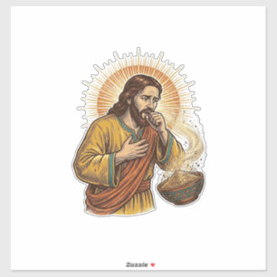 Jesus stikt in droge Tortilla Chip Kruimel Voedsel Sticker
