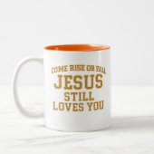 Jesus Still Loves You Design Tweekleurige Koffiemok (Links)