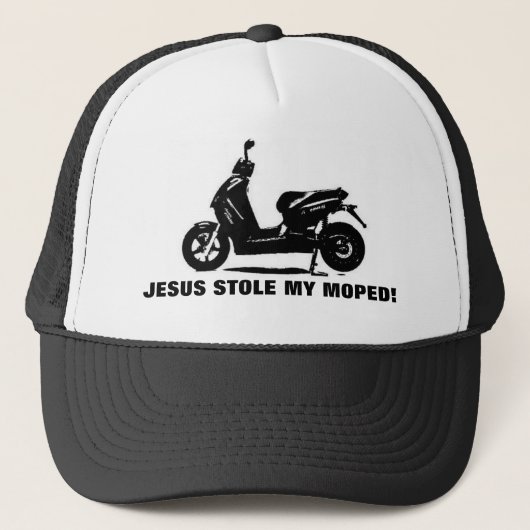 JESUS STOEL MIJN MOPED! TRUCKER PET (Voorkant)