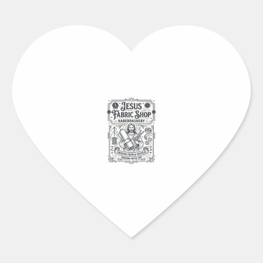 Jesus Stof Winkel Haberdashery Jesus Stof Winkel H Hart Sticker (Voorkant)