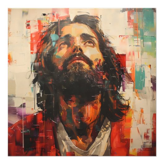 Jesus Street Art Foto Afdruk (Voorkant)