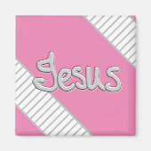 Jesus Striped Pattern Magnet (Voorkant)